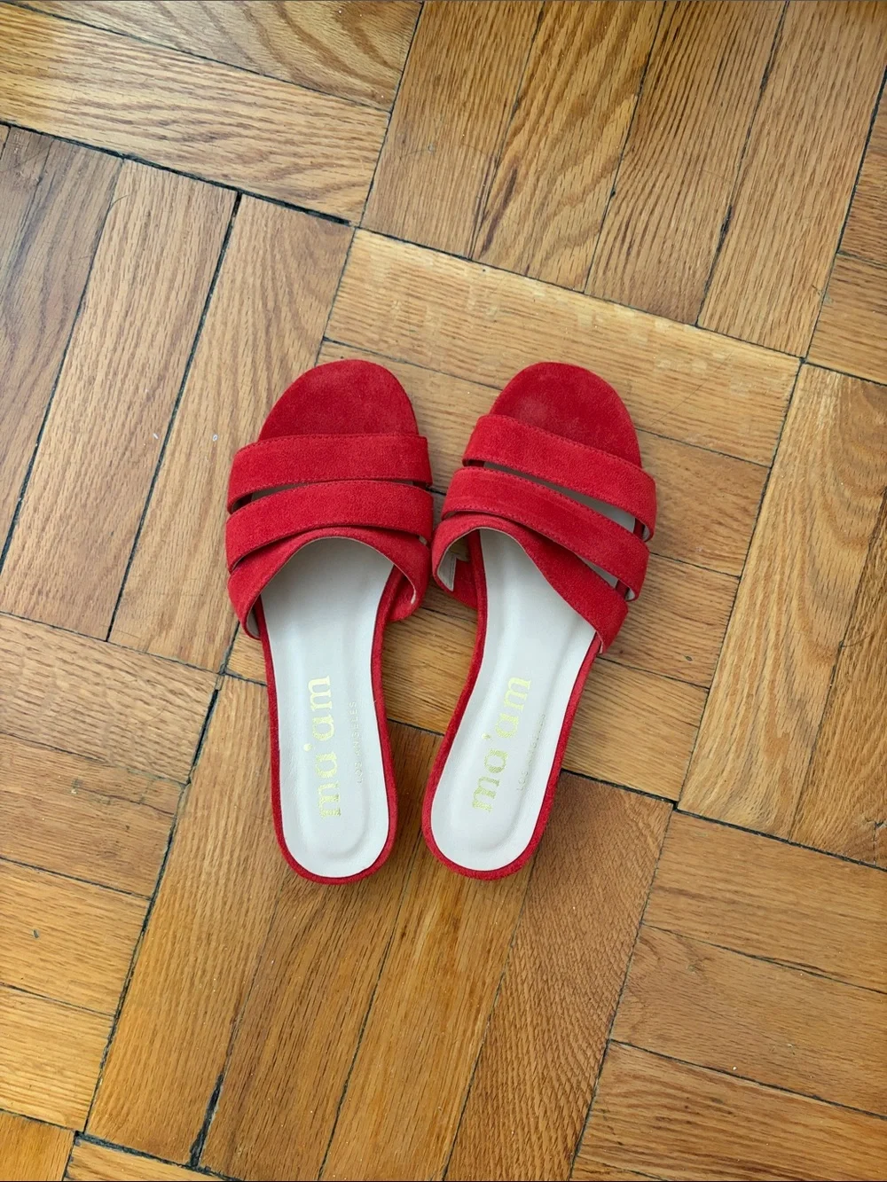 Ma’am Red Suede Slide Sandals
